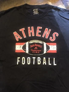 MENS JACK DANIELS TENNESSEE FIRE T SHIRT - SIZE XL (ATHENS FOOTBALL) GOOD CONDI - Picture 1 of 3