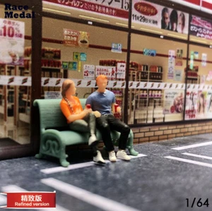 BN 1:64 Painted Figure  Model ature Resin Diorama  People Chatting Set - Picture 1 of 8