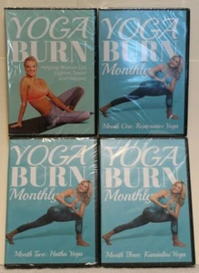 NEW 4 Yoga Burn Monthly Month 1 2 3 Premium Package Restorative Hatha Kundalini - Imagen 1 de 6