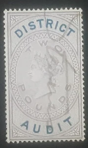 Grande Bretagne fiscal District audit 2 pounds 1882 - Imagen 1 de 1