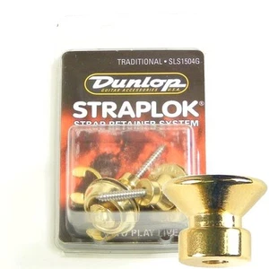 Dunlop 'Straplok' Guitar Strap lock set, Traditional Gold, SLS1504G - Picture 1 of 1