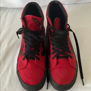 Vans SK8 Unisex Red High-Top Sneakers Mens 6.5 Women’s Size 8.0 Lace Up Front - Picture 1 of 12