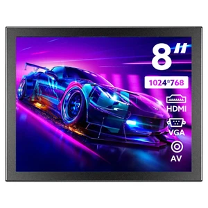 Eyoyo 8in-Metallgehäuse-Monitor Auto-Rückfahr-LCD-Bildschirm HDMI/VGA/AV-Display - Afbeelding 1 van 12