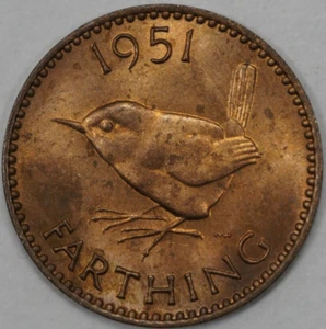1951 Great Britain 1 Farthing, King George VI - Picture 1 of 2