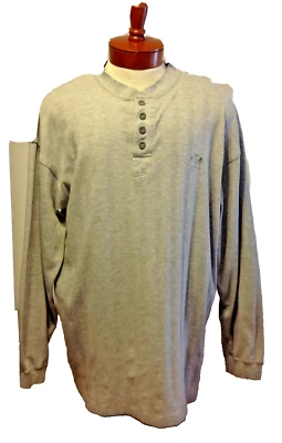 Camisa Henley Gris 2XL Para Hombres Arizona Jean Company Manga Larga Mezcla Algodón De Colección Foto 1 de 4