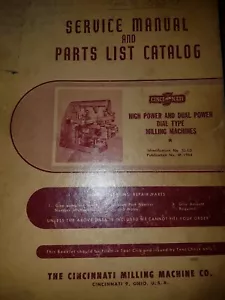 Cincinnati Milling Machine # 3, 4, 5, & 6 Mod LD Service and Parts List Manual - Picture 1 of 5