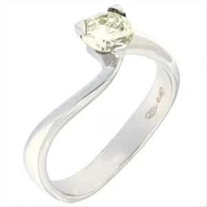 Anello Solitario Donna Oro Bianco 18kt 0161 Diamante Naturale 0.62 ct M-Color SI - Imagen 1 de 5