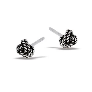 Celtic Sterling Silver 4 mm Oxidized Knot Stud Earring ( 1 pair with backs) - Picture 1 of 1