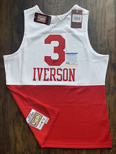 ALLEN IVERSON SIGNED PHILLY 76ERS MITCHELL & NESS SWINGMAN JERSEY COA PSA PROOF