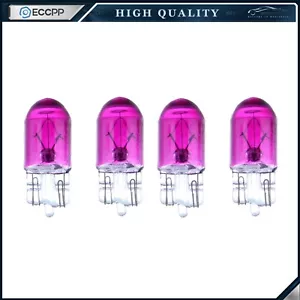 4Pcs Purple T10 W5W 168 194 501 2825 Wedge Halogen Bulbs For Map/Dome Light Lamp - Picture 1 of 5