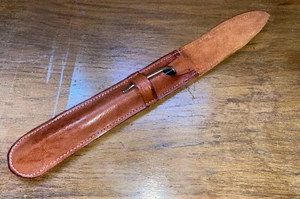 Handmade natural brown leather luxury fountain pen pouch case Mont Blanc Kaweco - Picture 1 of 3