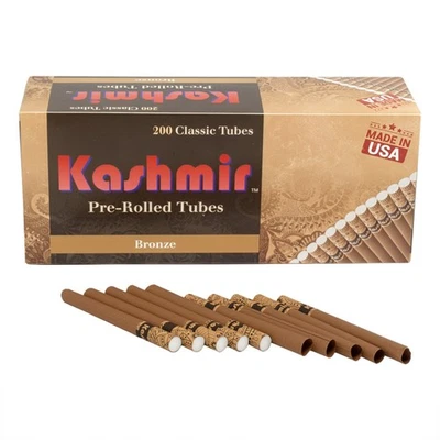 Tubos de filtro de cigarrillo preenrollados tamaño king bronce sin blanquear 200ct-Cachemira Foto 1 de 4