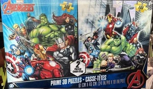 Marvel Avengers Prime 3D Puzzle 2 Pack 500 Pieces Each 24"x18" 4D Cityscape NIB - Picture 1 of 2