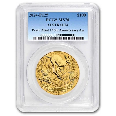 2024 AUS 1 oz Gold Perth Mint's 125th Anniversary MS-70 PCGS - Image 1 of 4