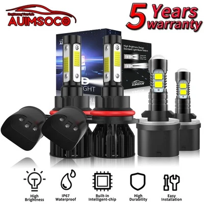 For Ford E-350 Econoline Club Wagon 1994-2002 Super Bright LED Headlight Bulbs - Image 1 of 4