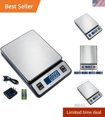 90 LB x 0.1oz Stainless Steel Digital Scale Postal Shipping Scale w/ AC Adapter - Image 1 of 4