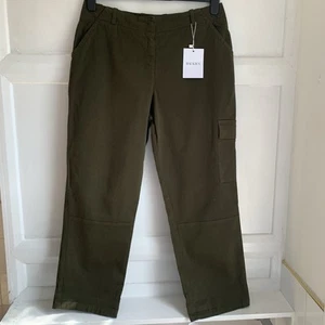 Baukjen Relaxed Cargo Trousers Womens UK 14 Khaki Green Utility Stretch New - Picture 1 of 9