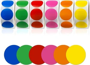 3000 Pieces 1 Inch Round Removable Color-Code Dot Stickers 1 inch, Multicolor - Picture 1 of 7