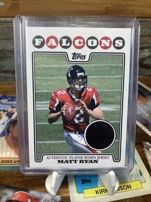 2008 Topps Matt Ryan Rookie Card Authentic Player Worn Jersey #RPR-MR,Falcons - Image 1 of 2