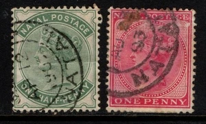 South Africa Natal 1882 1889 Queen Victoria ½d, 1d SG97, 99 Used - Picture 1 of 1