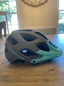 Casco de bicicleta Schwinn excursión adulto gris y verde azulado visera ajustable duradero 14+ - Imagen 1 de 3