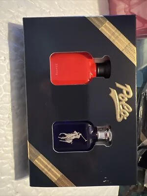 POLO ROJO Y AZUL por Ralph Lauren World of Polo 2-PC EDT Juego de Regalo para HOMBRE, NUEVO Foto 1 de 3