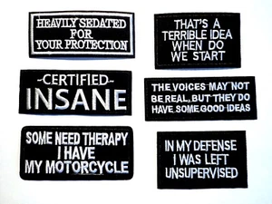1x Biker Patches Embroidered Cloth Badge Applique Iron Sew On Motorcycle Therapy - Picture 1 of 10