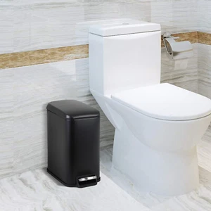 Cubo de basura de acero inoxidable para baño de 1,3 galones pedal escalonado cubo de basura - Imagen 1 de 14