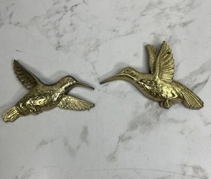 Set of 2 Homco Hummingbirds Wall Art Decor Gold Plastic 7669 USA Vintage - Picture 1 of 7