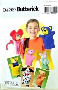 Butterick B4209 HAND PUPPETS (7 animal) "soft stuff" pattern Uncut FF 2004 - Picture 1 of 12