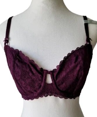 Nuevo con etiquetas Sujetador Ambrielle Sexy Encaje Semi Transparente Sin Forro Con Aros Balconette 32DD Foto 1 de 3