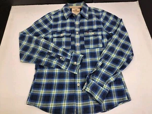 Hollister Flannel Mens Long Sleeve Button Up Plaid Shirt Size XL Cotton #6242 - Picture 1 of 7
