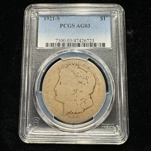 1921 S Morgan Silver Dollar PCGS AG3 AG LOWBALL Low Registry Set - Picture 1 of 4
