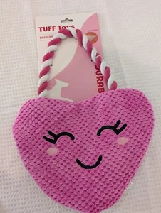 NEW  Tuff Toys DOG TOY Extra Soft Durable Squeak Chewy Pink Valentine's day - Picture 1 of 5