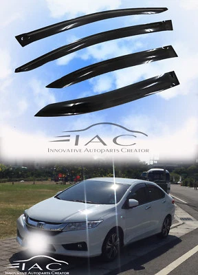 For Honda City 14-20 Window Visor Vent Sun Shade Rain Guard Door Visor Deflector - Image 1 of 4