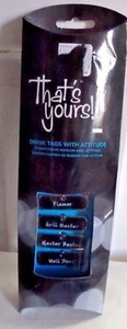  Stainless Steel Drink Tags With Attitude by That's Yours! "BBQ King" Collection - Picture 1 of 3