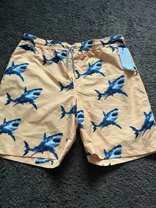 BNWT M&S Boys Age 14-15 Orange Multi UPF 50+ Swim Shorts - Picture 1 of 11