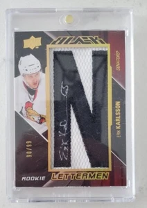 2009-10 UD Black Lettermen Patch Rookie Autograph #88 Erik Karlsson 90/99 AUTO N - Picture 1 of 1
