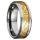 8mm Dragon Tungsten Carbide Celtic Ring Jewelry Wedding Band Gold Size 7 -15