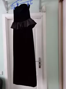 Vintage Laura Ashley Long Black Velvet Formal Dress US-10,UK-12 Great Britain - Picture 1 of 10