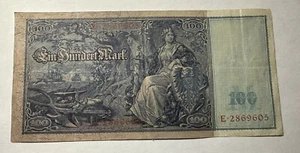 1910 Germany 100 Mark Banknote, Circulated Red Seals - Picture 1 of 2
