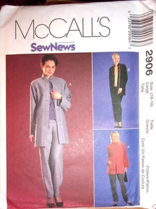 McCALL'S Women's Sewing Pattern - 3 pc. Pants Suit 2906 - UNCUT - Large 16-18 - Picture 1 of 2