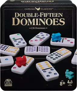 Cardinal Classics Double Fifteen Dominoes Set in Storage Tin | Line 15 - Picture 1 of 11
