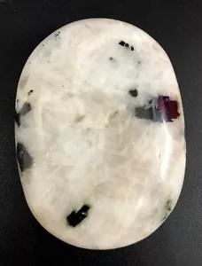Rainbow Moonstone Gemstone Palm Stone Crystal Healing Reiki Wellness Gift Energy - Picture 1 of 3
