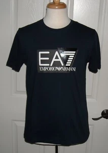 NWT Men's Emporio Armani EA7 Short Sleeve T- Shirt Size M Color Navy Blue - Picture 1 of 5