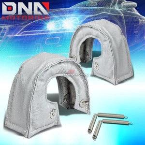 T3 T25/T28 GT35 CT26 DUAL TURBO CHARGER TURBINE HEAT SHIELD/WRAP BLANKET SILVER - Picture 1 of 3