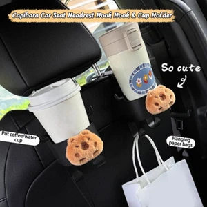 Capibara Car Seat Headrest Cup Holder Hook Capybara Auto Seat Back Hanging Hook - Picture 1 of 7