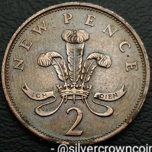 UK Great Britain 2 New Pence 1975. KM#916. Two Cents coin. Welsh Plumes. - Picture 1 of 7