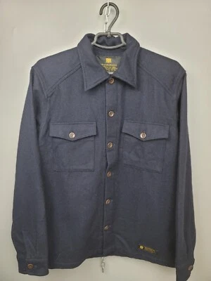 Jaqueta masculina azul marinho sobre camisa lã pesada bairro tamanho XL - Imagem 1 de 4