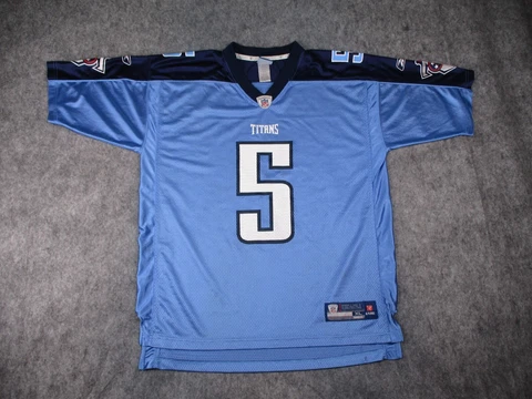 Tennessee Titans Jersey Mens XL Blue Reebok Kerry Collins NFL Football #5 Adult Cover